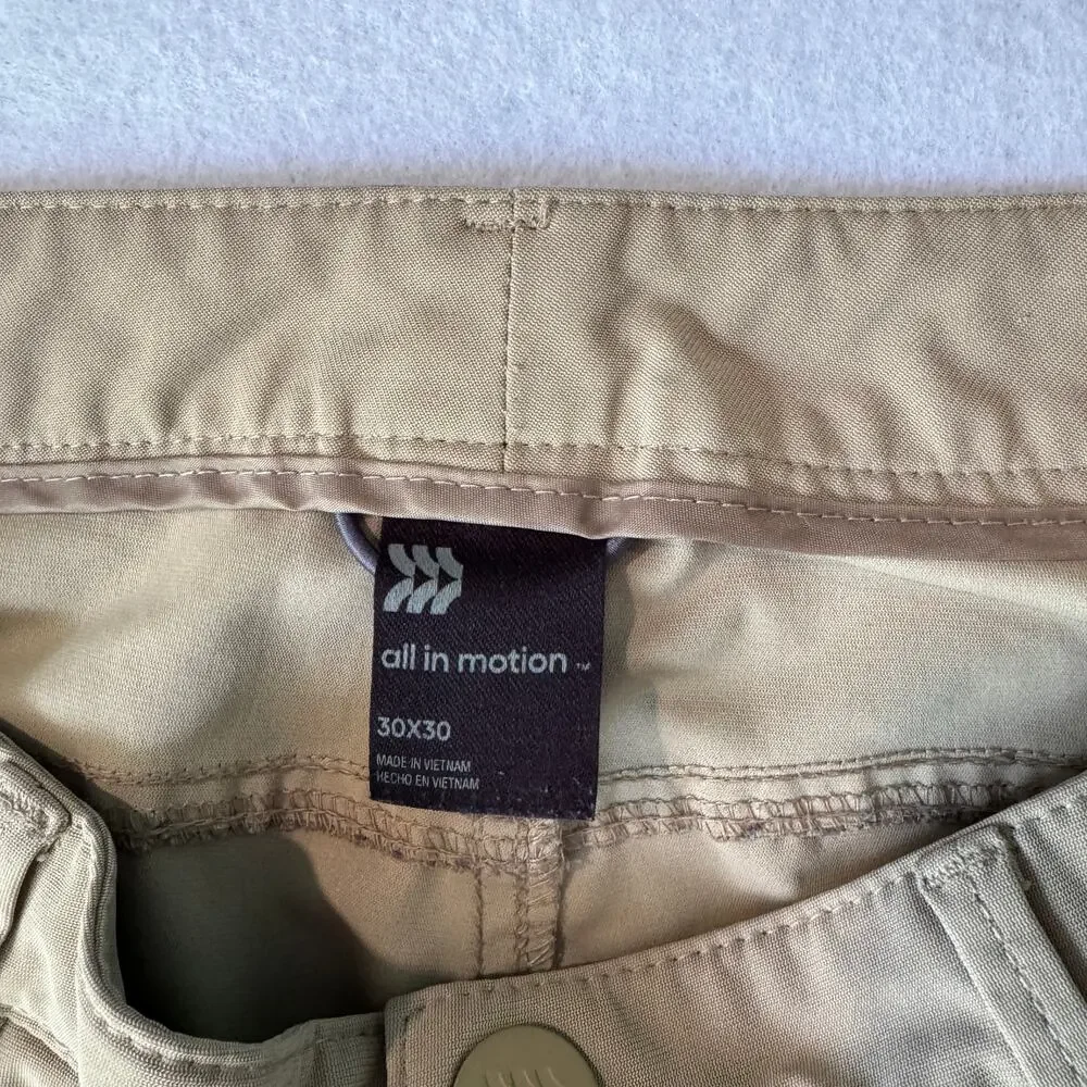 All in Motion Men’s Khaki Golf Pants 30x30 Tapered Fit (2)